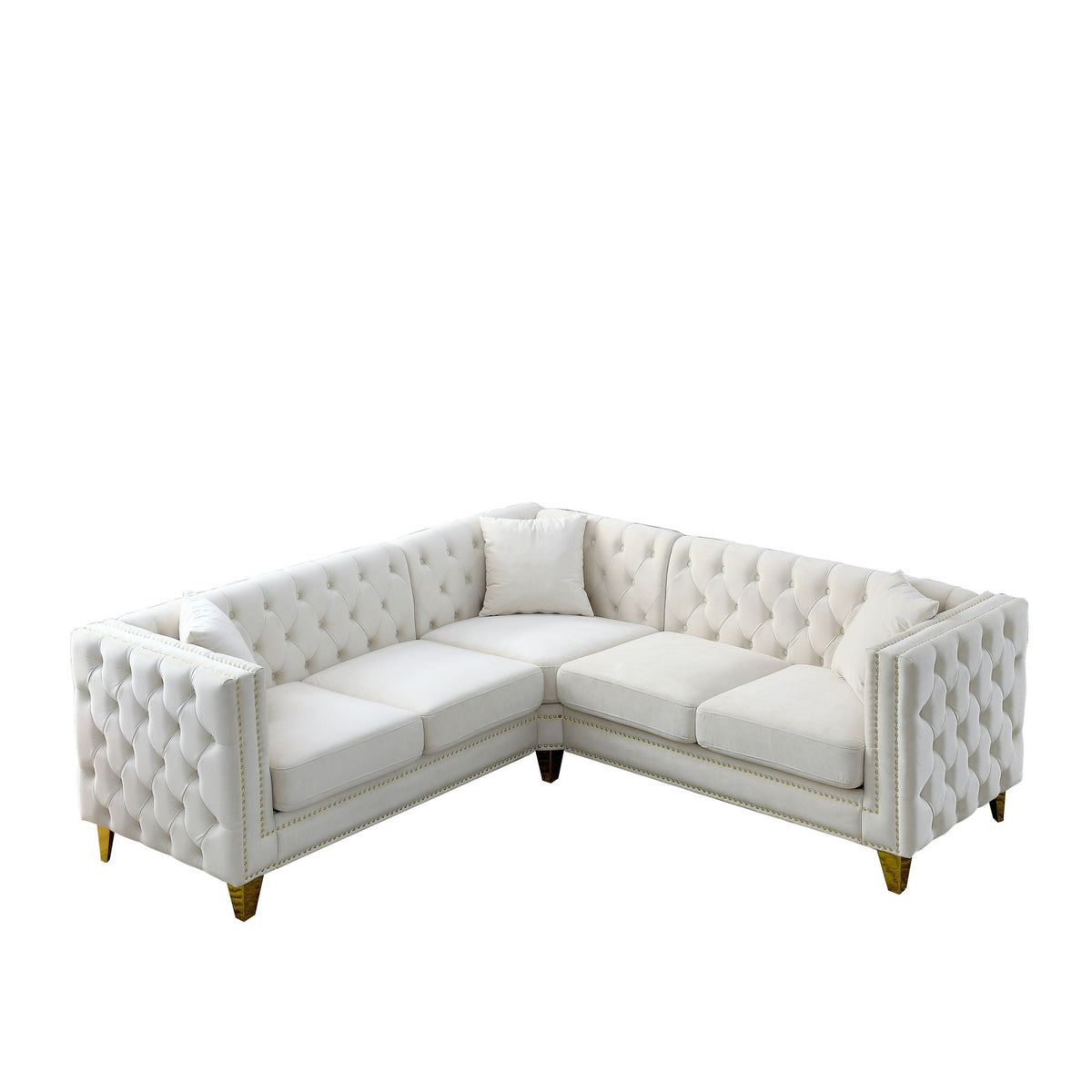 L-Shaped Corner Sofa, 5 Seater Sectional With Tufted Design, photo 3 of 23