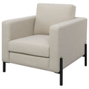 Schwan - Upholstered Track Arm Accent Chair - Oatmeal by HouseOfZazla