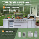 Blazon 112-Inch 4-Burner 108K BTU Outdoor Kitchen Island With Pizza Oven, Rotisserie & Refrigerator (SAK94565) by SAKSBY WHOLESALE