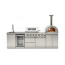 Blazon 112-Inch 4-Burner 108K BTU Outdoor Kitchen Island With Pizza Oven, Rotisserie & Refrigerator (SAK94565) by SAKSBY WHOLESALE