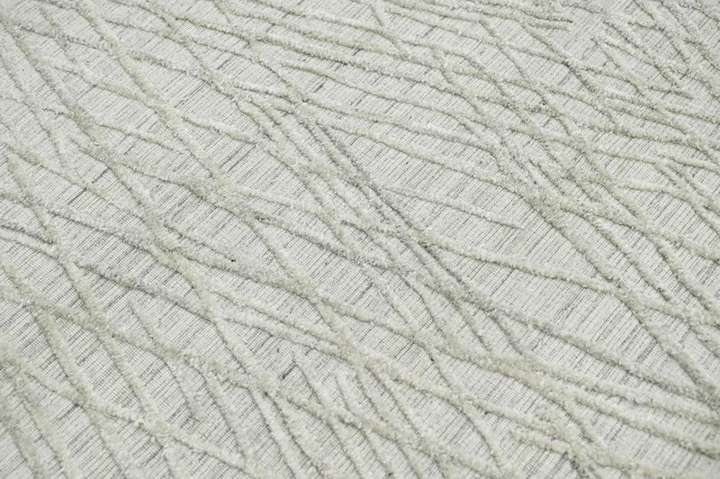 4x6 Tone On Tone Gray LoomBloom Hand Knotted Modern & Contemporary Textured Tibetan 100% Wool Oriental Area Rug