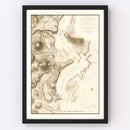 Vintage Attack of Fort Clinton & Fort Montgomery Map 1794