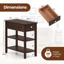 3-Tier Narrow End Table with Drawer and Storage Shelves by DirectDeals
