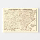 Vintage Military Map of the Southern United States 1861