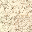 Vintage Military Map of the Southern United States 1861