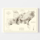 Vintage Map of Slaves in the Southern States 1861