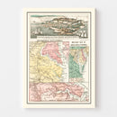 Vintage Fortress Monroe Map 1861
