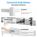 7 Tier Standing Shelf Units, 2800 LBS NSF Height Adjustable Metal Garage Storage Shelves with Wheels, Heavy Duty Storage Rack Metal Shelves - Black - 7T-2800LBS-WHITE