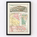 Vintage Fortress Monroe Map 1861