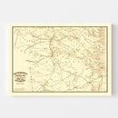 Vintage Seat of War Near Richmond, VA Map 1862