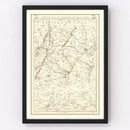 Vintage Seat of War in Virginia & Maryland Map 1863