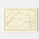 Vintage Map of the Seat of War in Virginia 1863
