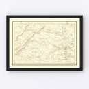 Vintage Map of the Seat of War in Virginia 1863