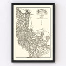 Vintage Map of Richmond & Petersburg, VA 1864