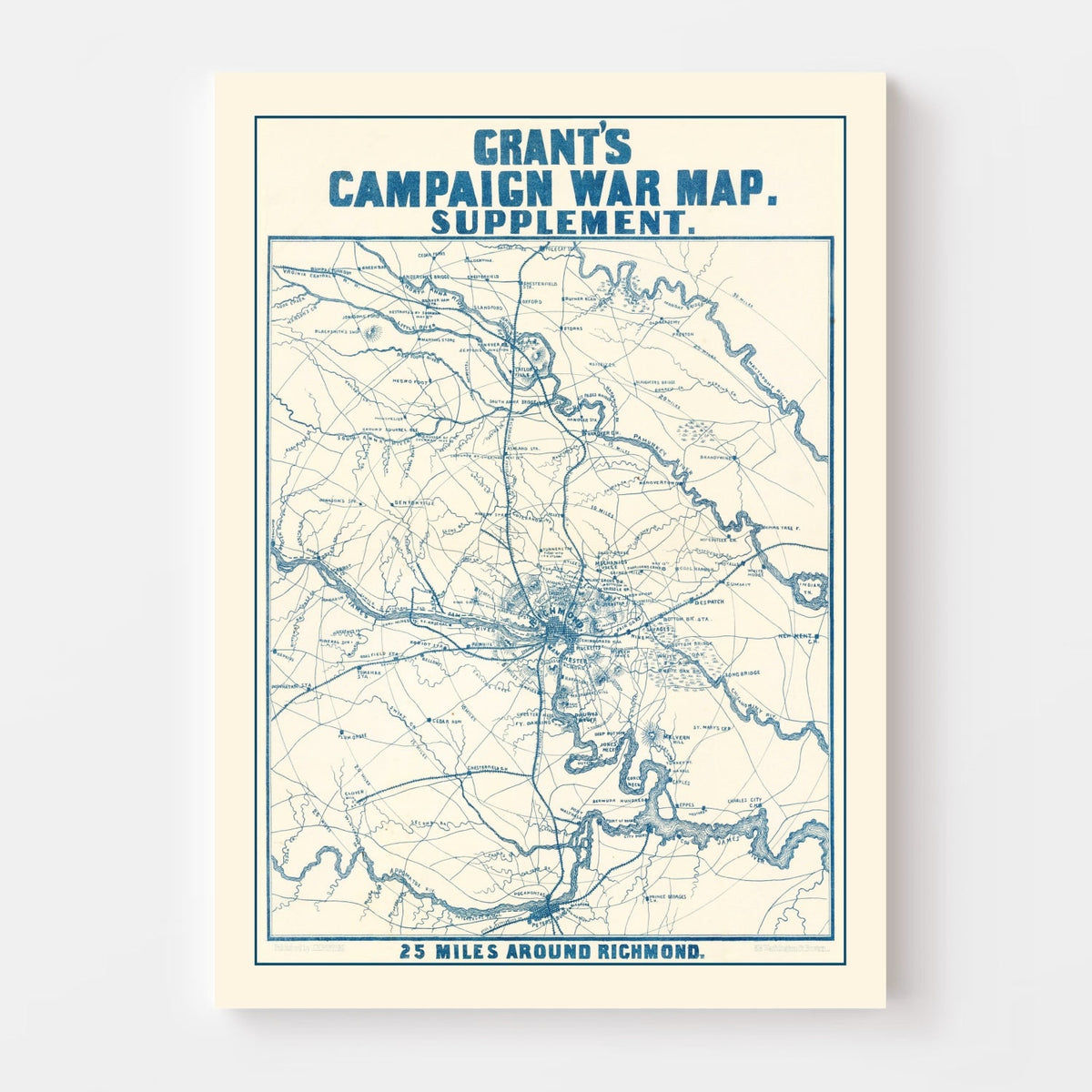 Vintage Nashville Battlefields Map 1866, photo 4 of 5
