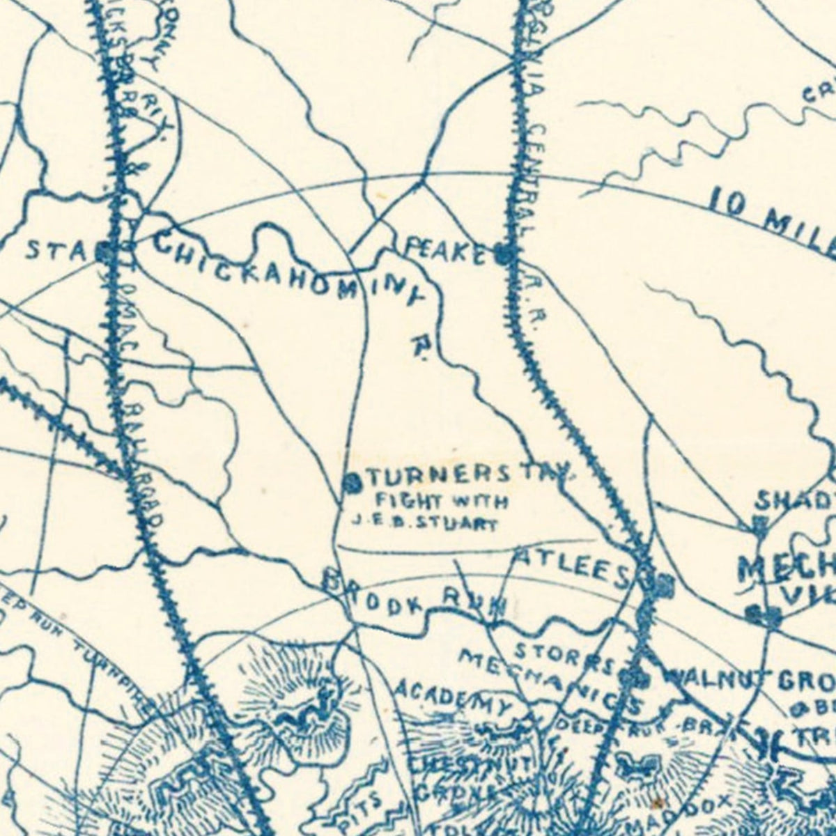 Vintage Nashville Battlefields Map 1866, photo 2 of 5
