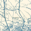 Vintage Nashville Battlefields Map 1866