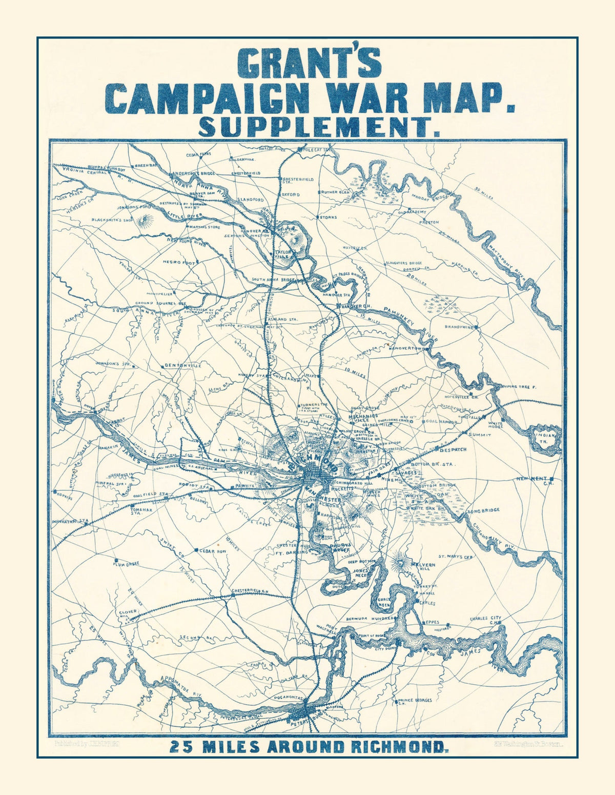 Vintage Nashville Battlefields Map 1866, photo 5 of 5