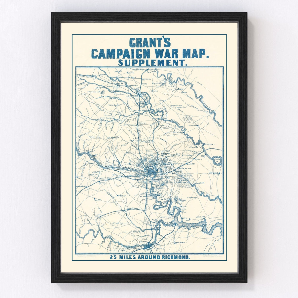 Vintage Nashville Battlefields Map 1866