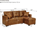 Reversible Chaise Sleeper Sofa with Pull-Out Bed