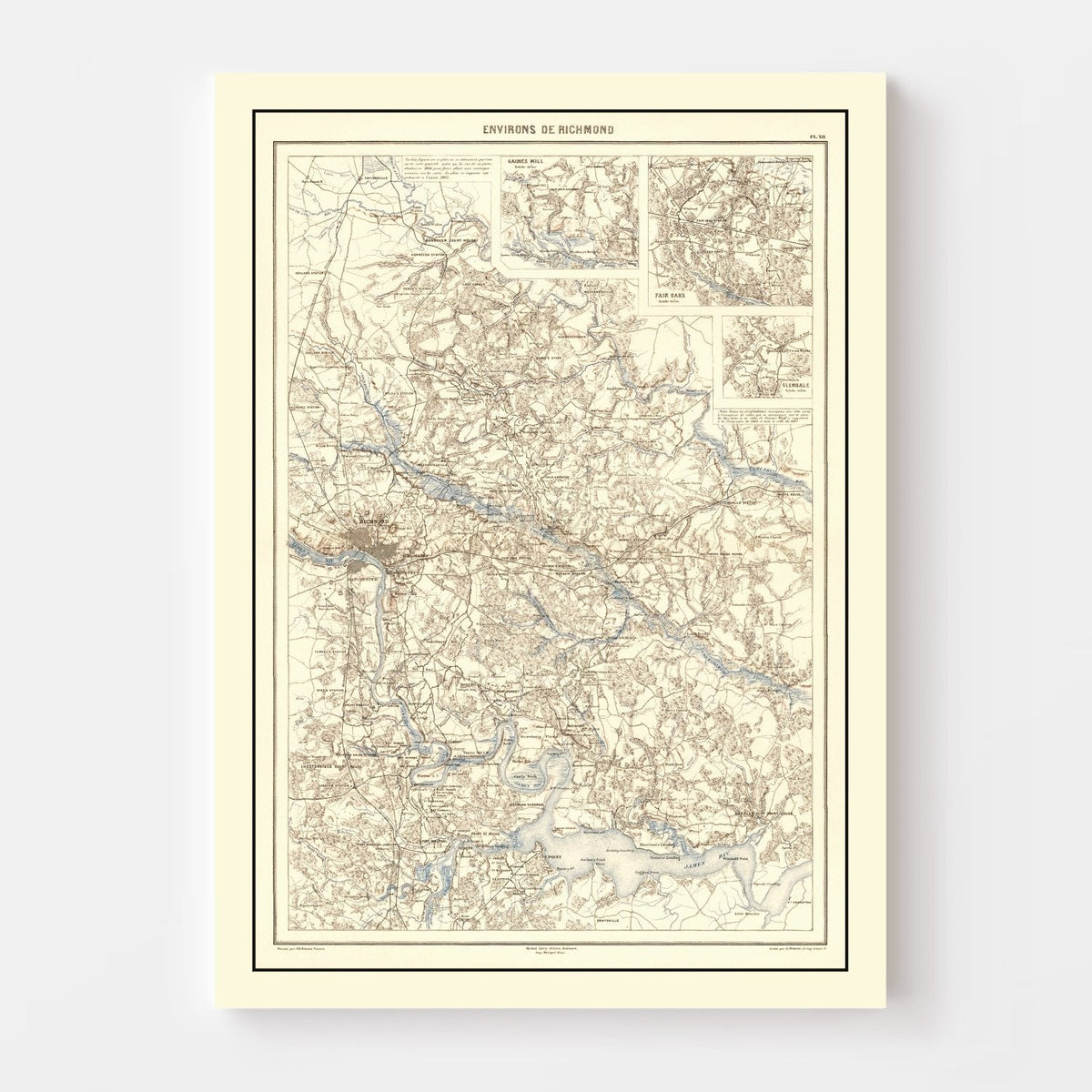 Vintage Richmond, VA Map 1874, photo 4 of 5