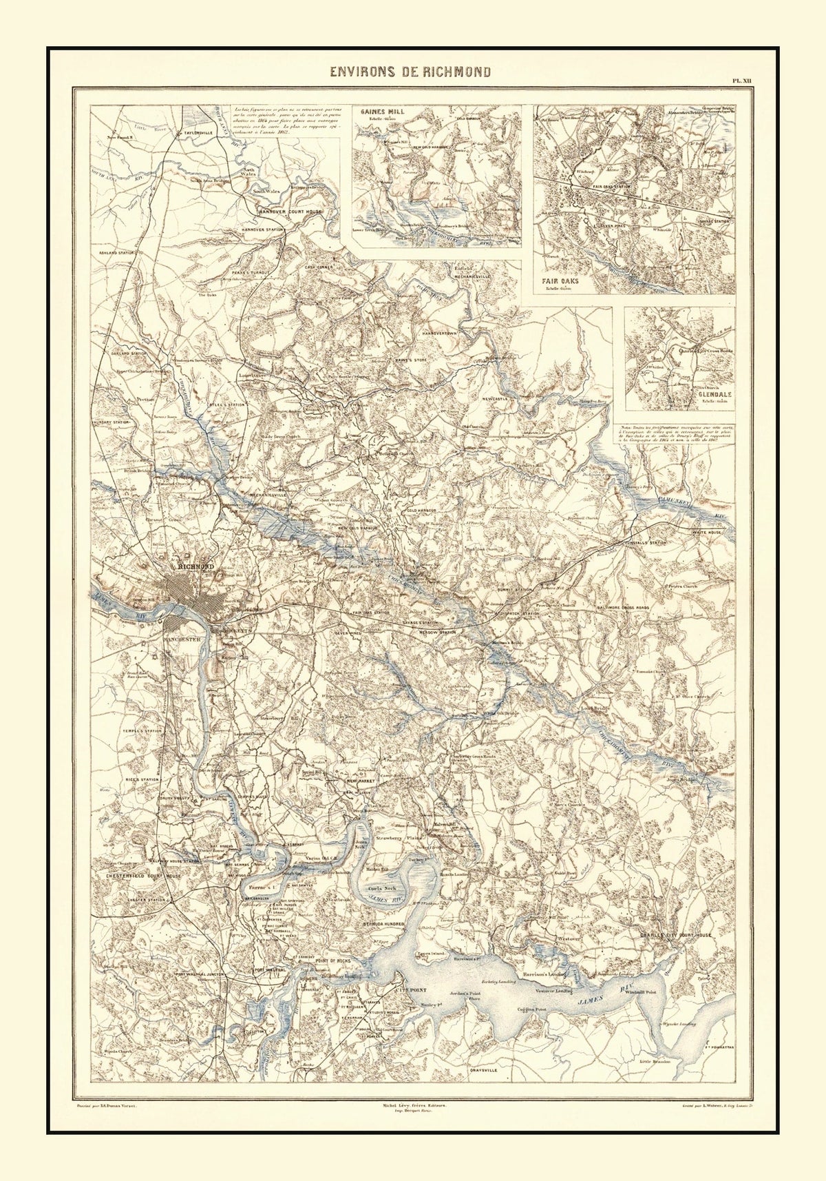 Vintage Richmond, VA Map 1874, photo 5 of 5
