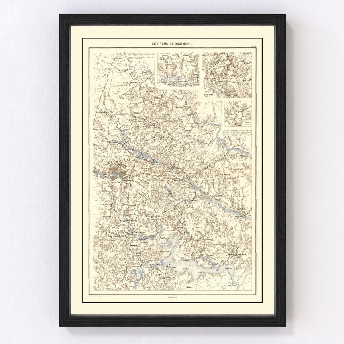 Vintage Richmond, VA Map 1874