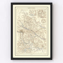 Vintage Richmond, VA Map 1874