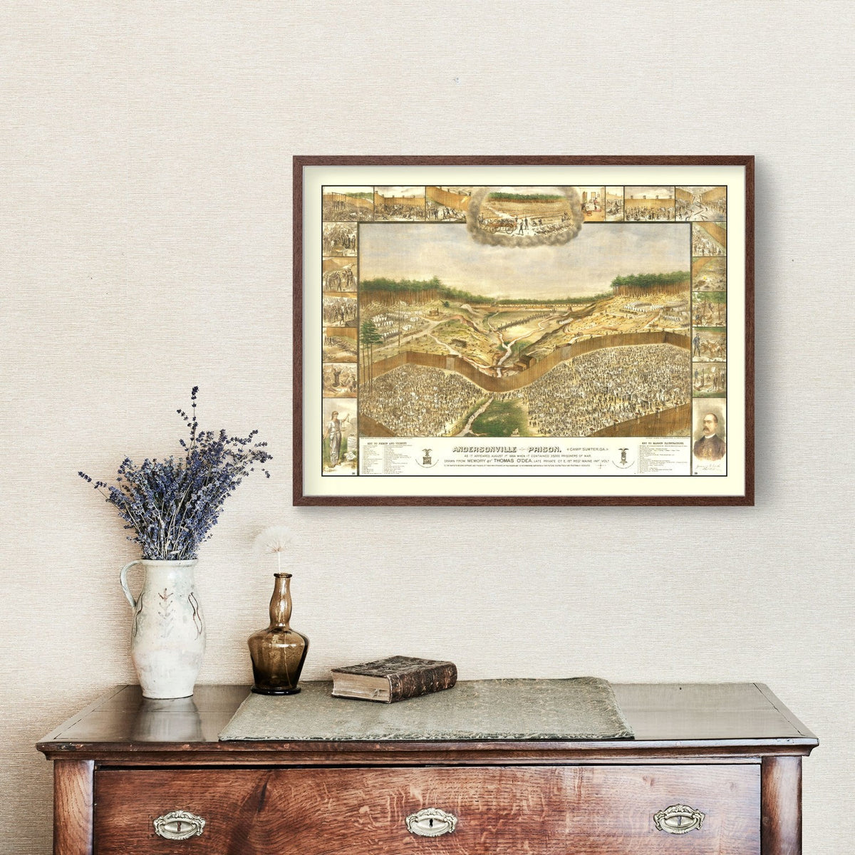 Vintage Andersonville Prison Map 1885, photo 3 of 5