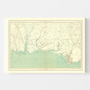 Vintage Civil War Gulf Coast Topographic Map 1893