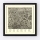 Vintage Gettysburg Battlefield Map 1936