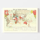 Vintage World War I Map of England 1914