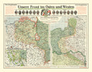 Vintage German Front in World War I Map 1915