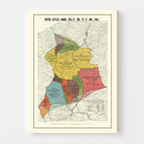 Vintage Map of British Battles During 1918