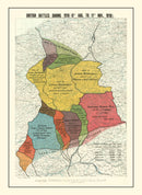 Vintage Map of British Battles During 1918