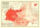 Vintage World War II Map of Germans in Europe 1938