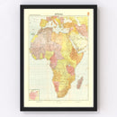Vintage World War II Map of Colonialism in Africa 1940