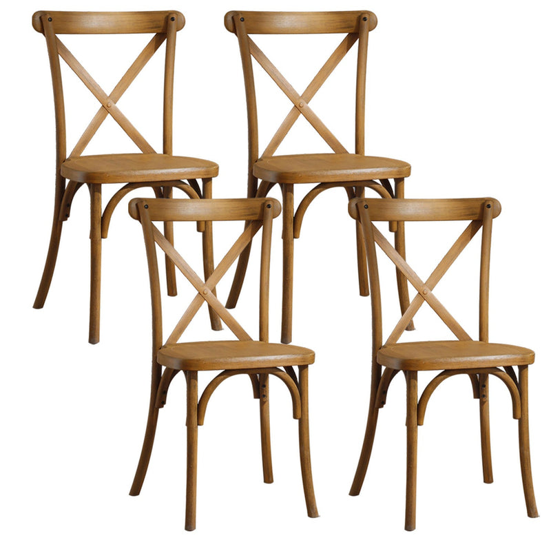4-Pack Resin X-Back Chair, Natural