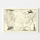 Vintage Defense Map of the United States 1941