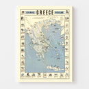 Vintage Greece World War II Map 1942