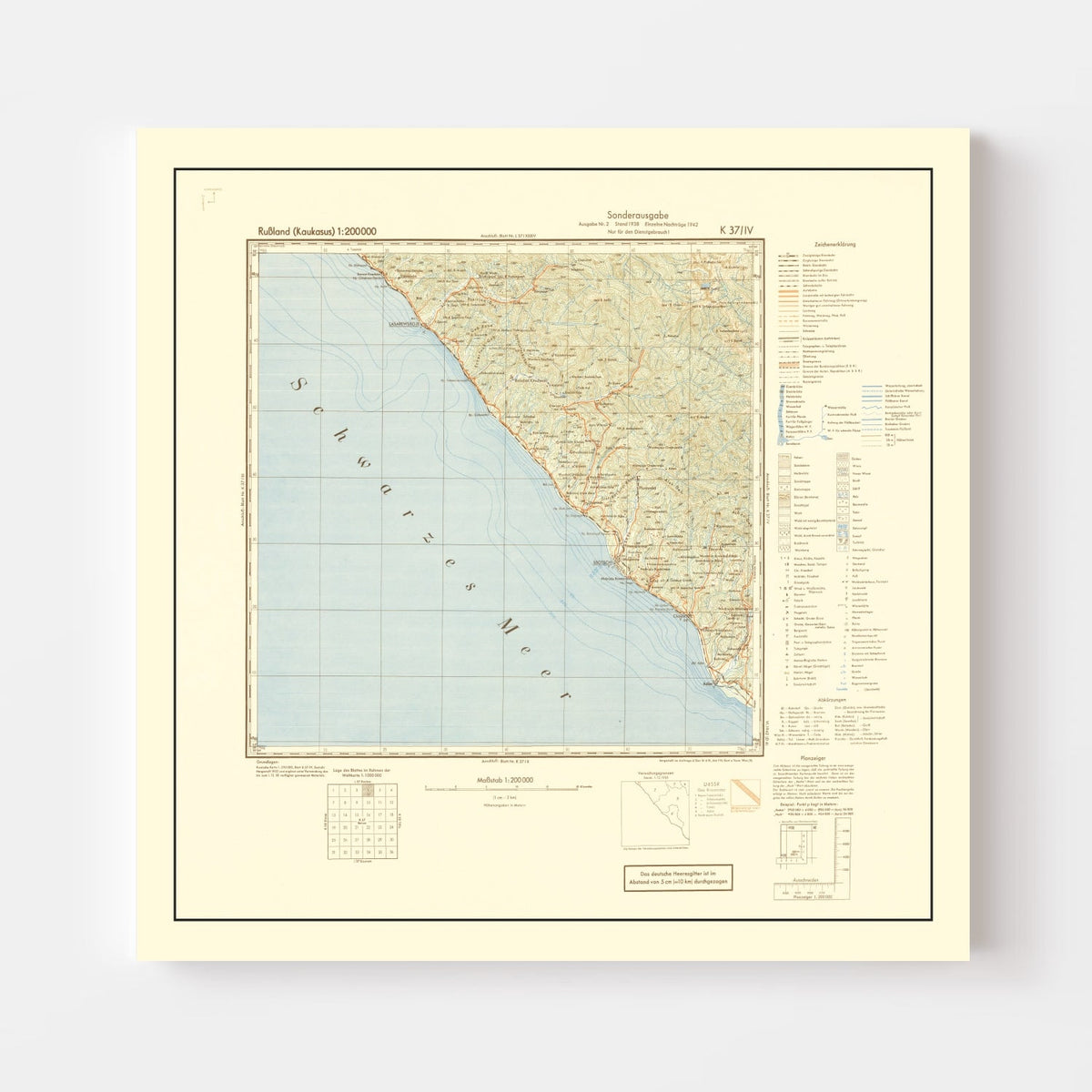 Vintage Soviet Union World War II Map 1942, photo 4 of 5