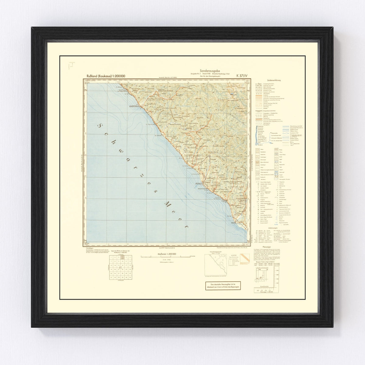 Vintage Soviet Union World War II Map 1942