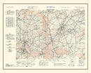 Vintage D-Day World War II Map 1944