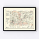 Vintage D-Day World War II Map 1944