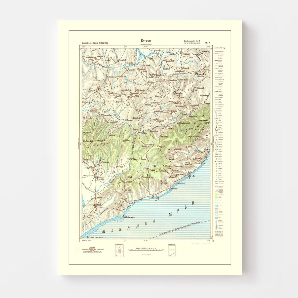 Vintage Turkey World War II Map  1944, photo 4 of 5