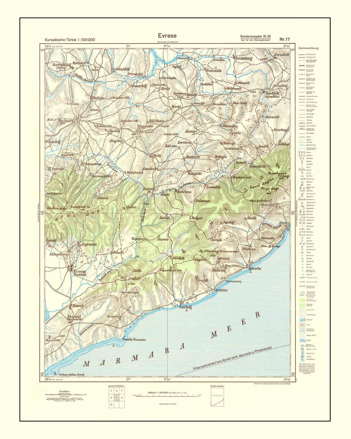Vintage Turkey World War II Map  1944, photo 5 of 5