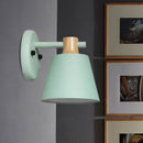 GobekUsa Rotatable Nordic Bucket Wall Lamp - 1 Light Fabric Lighting for Child's Bedroom or Stairwell