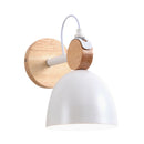 GobekUsa Nordic Wall Lamp with Angle-Adjustable Domed Shade and One Light for Bedroom
