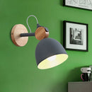 GobekUsa Nordic Wall Lamp with Angle-Adjustable Domed Shade and One Light for Bedroom