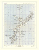 Vintage Okinawa World War II Map 1945